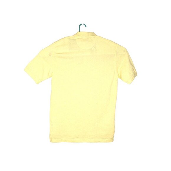 Basic Editions Mens Cotton Short Sleeve Button Up Polo Shirt Yellow Seas Size S - Picture 2 of 7